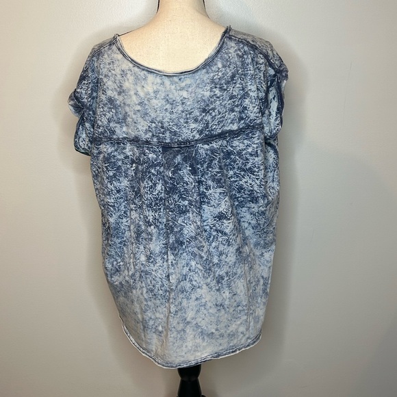 👑 We the Free Blue V-Neck Oversized Top Sz S - Picture 2 of 7